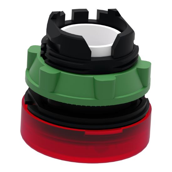 Picture of Head for Pilot light, Harmony XB5, plastic, red, 22mm, universal LED, plain lens