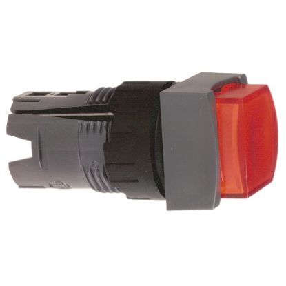 Picture of red square projecting illuminated pushbutton head Ø16 spring return 12...24V