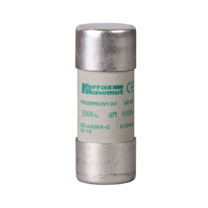 Picture of NFC cartridge fuses, TeSys GS, cylindrical, 22mm x 58mm, fuse type aM, 500VAC, 80A, without striker, set of 10 parts
