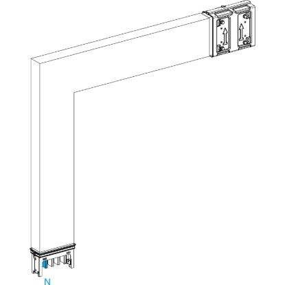 Picture of Elbow, Canalis KSA250, aluminium, 100/160/250A, sides A/B made to measure, to go downward, 3L+N+PE, white RAL9001