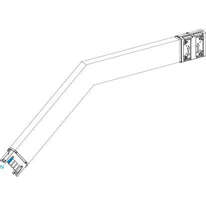 Picture of Elbow, Canalis KSA250, Alu, 100/160/250A, sides A/B made to measure, to go downward, special angle, 3L+N+PE, RAL9001