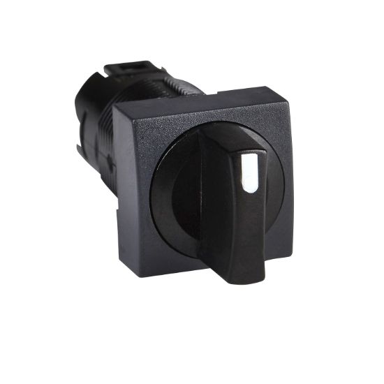 Picture of Head for selector switch, Harmony XB6, black square 16mm 2 positions 60degrees, stay put