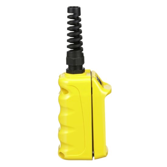 Picture of Pendant station, Harmony 9001B, mechanical interlock, yellow, single speed, 5A, 600V AC, marked Up-Down legend