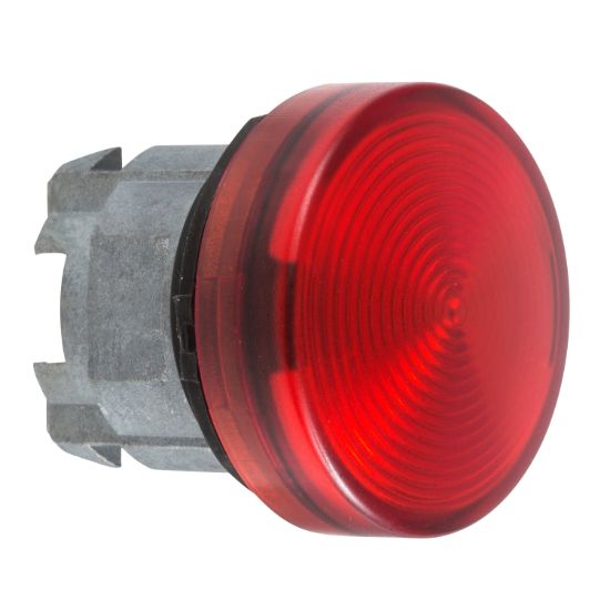Picture of red pilot light head Ø22 with grooved lens for BA9s bulb