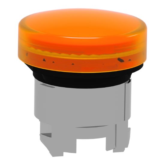 Picture of Head for Pilot light, Harmony XB4, metal, orange, 22mm, universal LED, plain lens