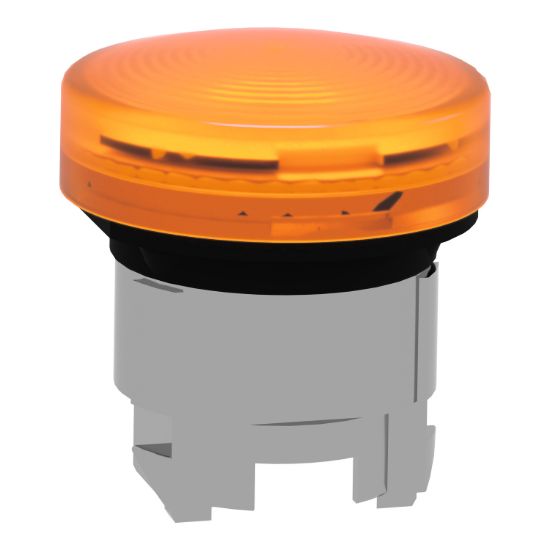 Picture of Head for pilot light, Harmony XB4, orange, 22mm, with grooved lens, universal LED