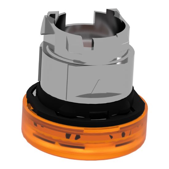 Picture of Head for pilot light, Harmony XB4, orange, 22mm, with grooved lens, universal LED