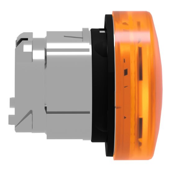 Picture of Head for pilot light, Harmony XB4, orange, 22mm, with grooved lens, universal LED