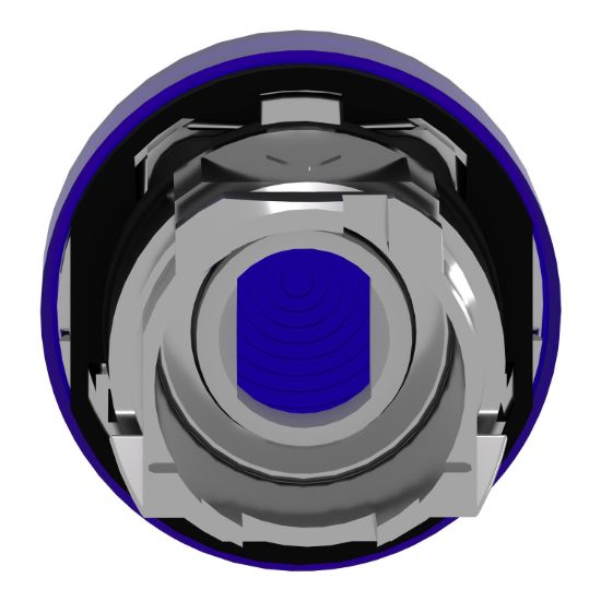 Picture of Head for pilot light, Harmony XB4, blue, 22mm, with grooved lens, universal LED
