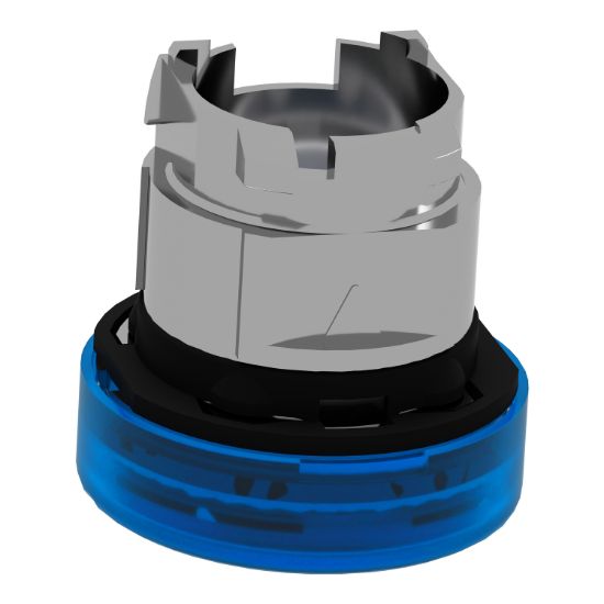 Picture of Head for pilot light, Harmony XB4, blue, 22mm, with grooved lens, universal LED