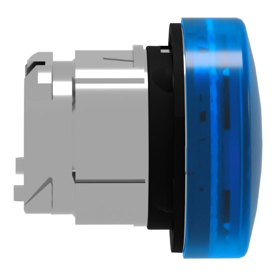 Picture of Head for pilot light, Harmony XB4, blue, 22mm, with grooved lens, universal LED