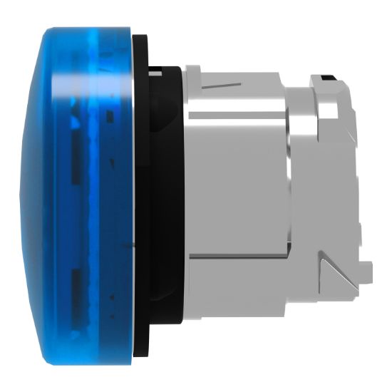 Picture of Head for pilot light, Harmony XB4, blue, 22mm, with grooved lens, universal LED