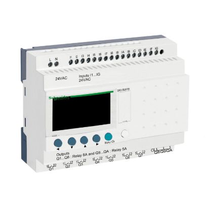 Picture of Modular smart relay, Zelio Logic, 24 I/O, 24 V AC, clock, display