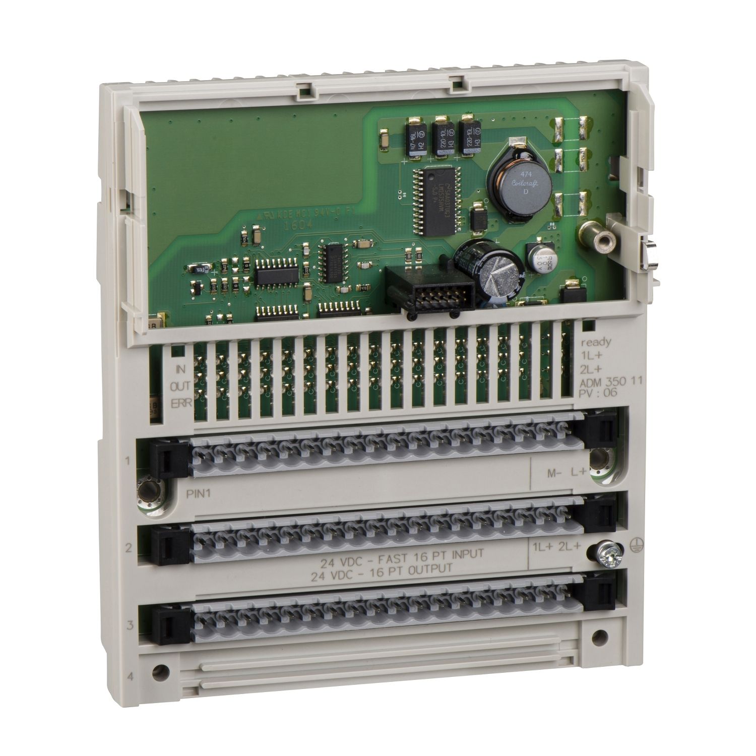 Picture of discrete I/O module Modicon Momentum - 10I / 8O solid state