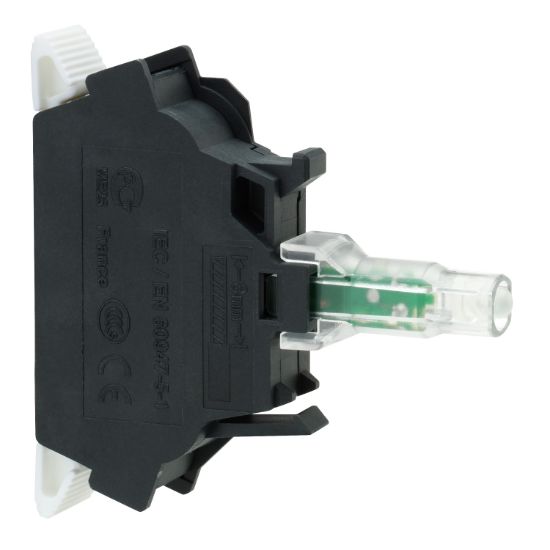 Picture of Light block, Harmony XB4, Harmony XB5, green, for head 22mm, integral LED, spring clamp terminals, 230...240V
