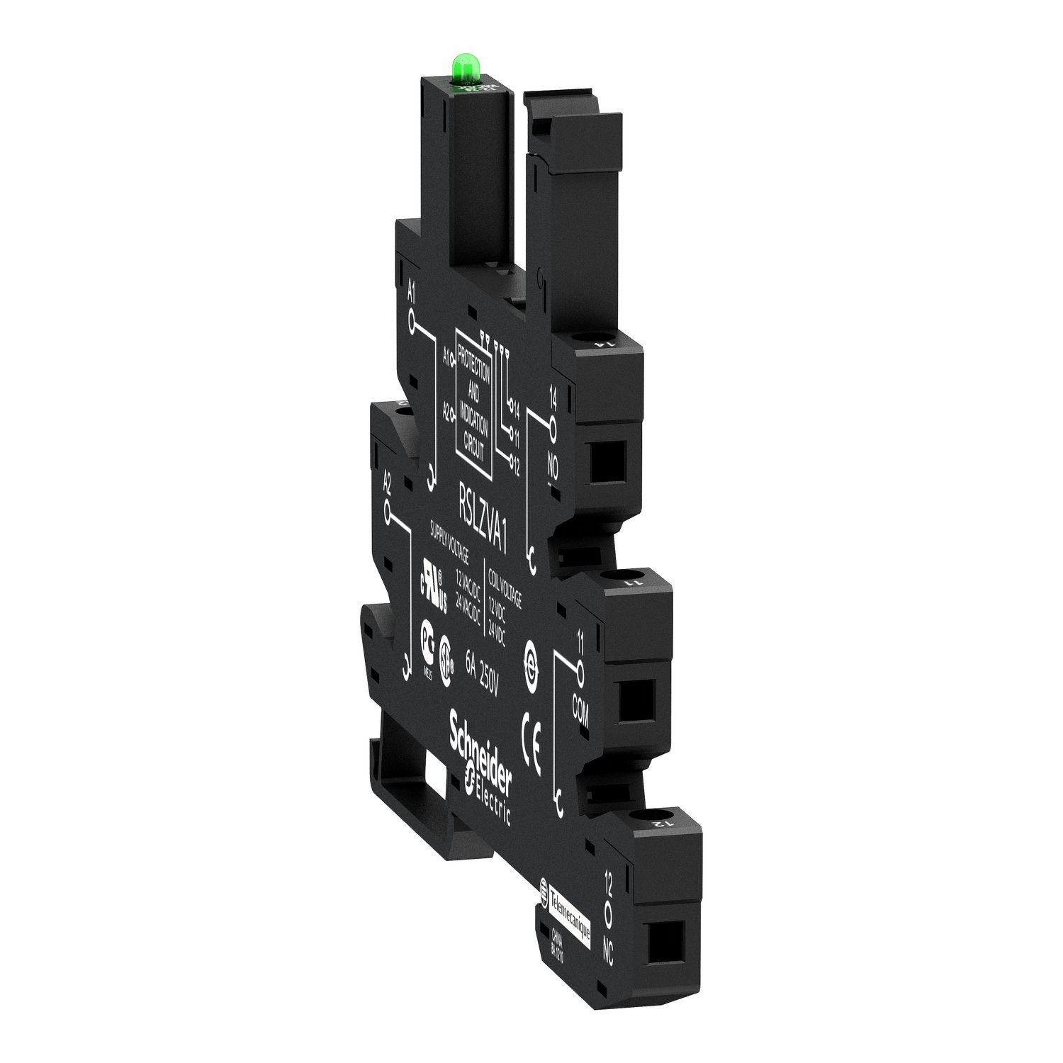 Picture of Socket equipped with LED and protection circuit, Harmony Electromechanical Relays, for RSL1 relays, srew connector, 12...24V AC DC