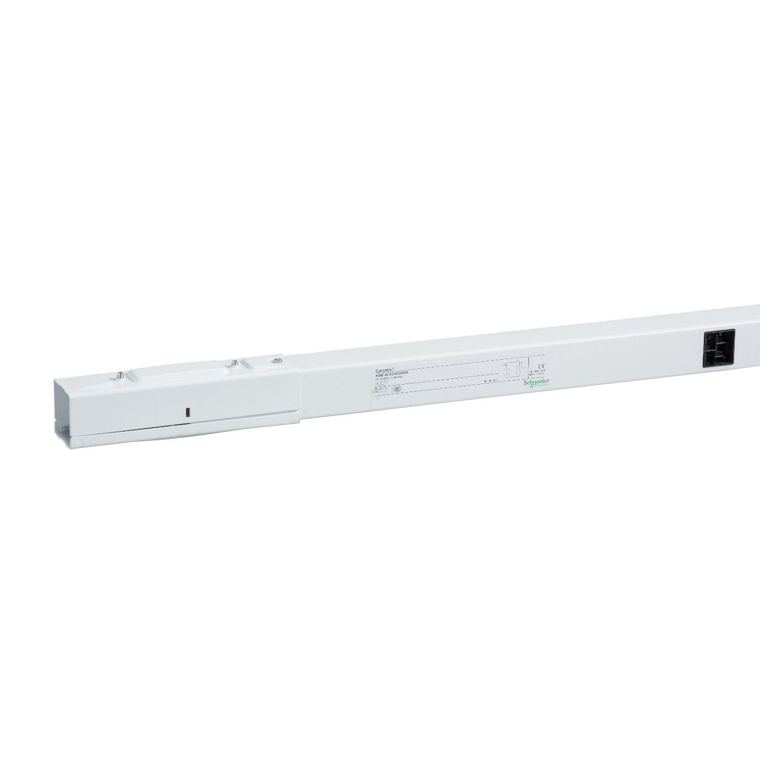 Picture of Straight length, Canalis KBB, 40A, 2 circuits, 3L+N+PE/L+N+PE, compatible DALI, no outlet, 3m, white RAL9003