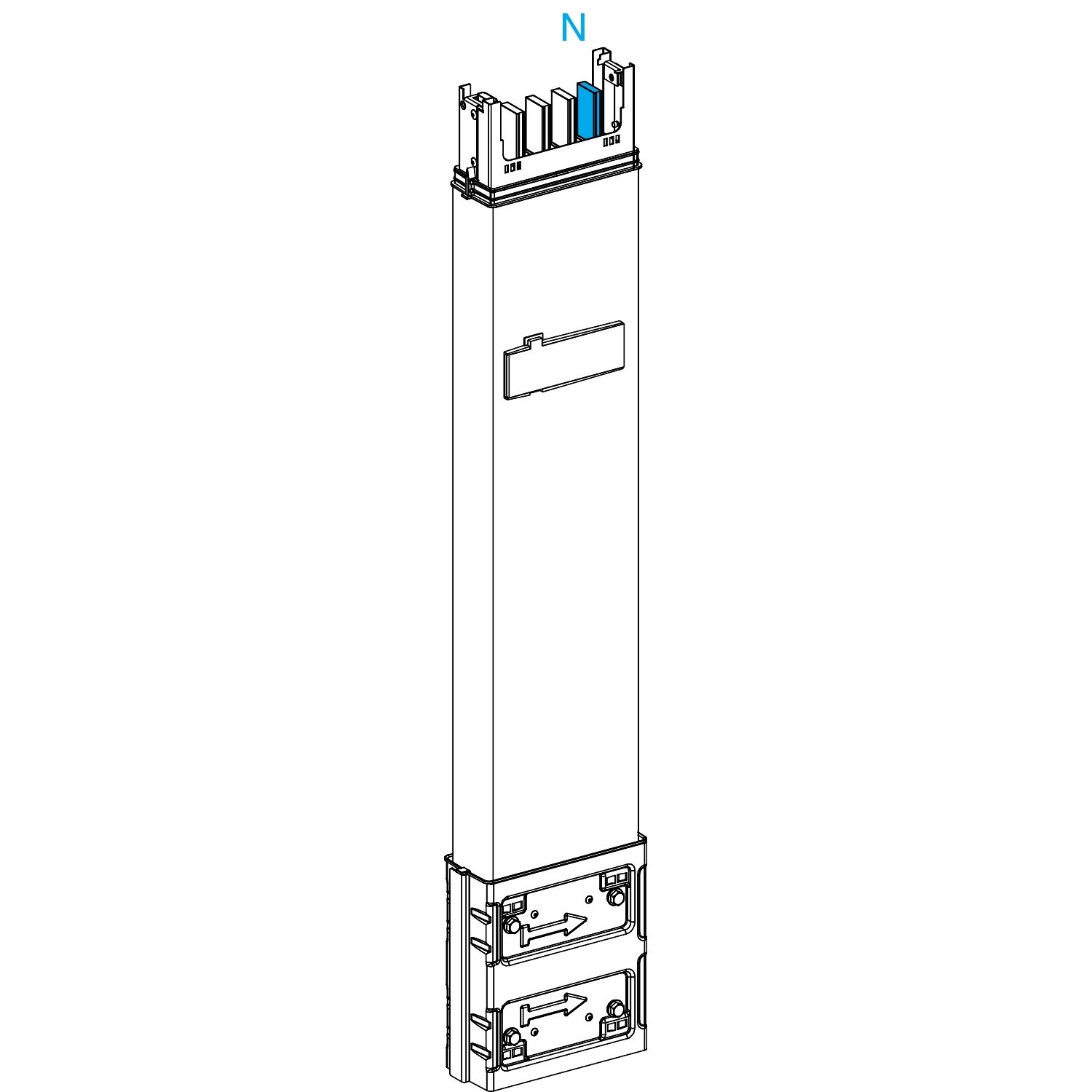 Picture of Vertical distribution length, Canalis KSA400, aluminium, 400A, fixed length 0.8m, 1 outlet, 3L+N+PE, white RAL9001