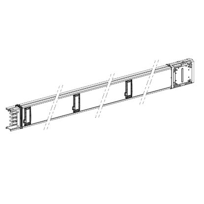 Picture of Horizontal distribution length, Canalis KSA400, aluminium, 400A, fixed length 3m, 6 outlets, 3L+N+PE, white RAL9001