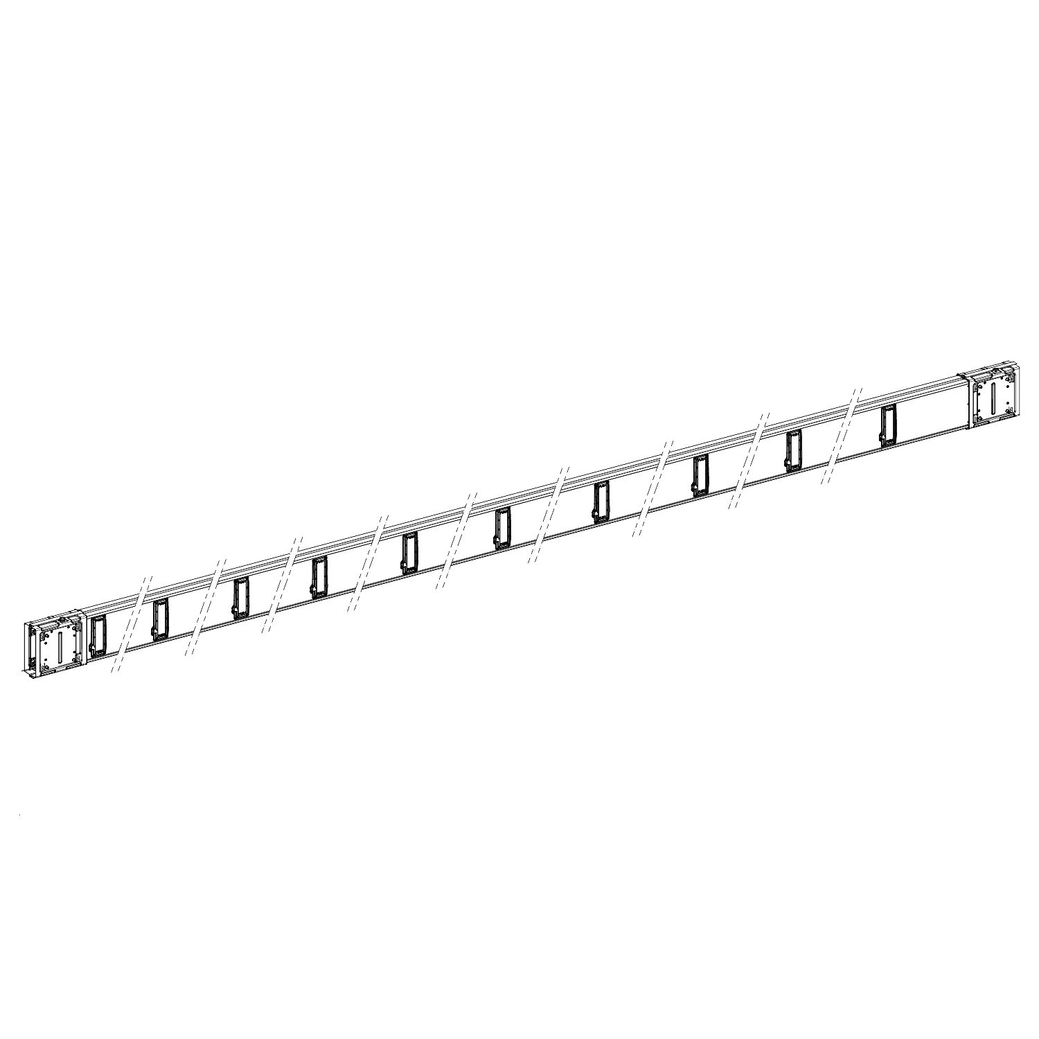Picture of Horizontal distribution length, Canalis KSA400, aluminium, 400A, fixed length 5m, 20 outlets, 3L+N+PE, white RAL9001
