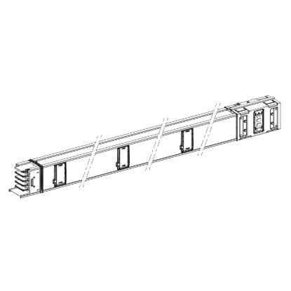 Picture of Horizontal distribution length, Canalis KSA500, aluminium, 500A, fixed length 3m, 6 outlets, 3L+N+PE, white RAL9001