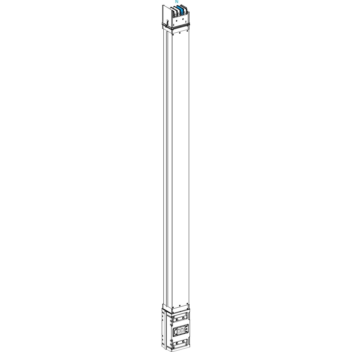 Picture of Vertical transport length, Canalis KSA630, aluminium, 500/630A, made to measure length 0.5-1.9m, 3L+N+PE, white RAL9001