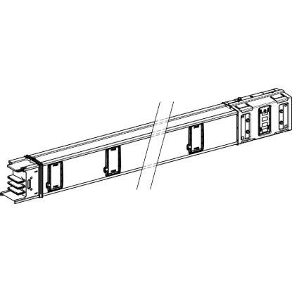 Picture of Horizontal distribution length, Canalis KSA630, aluminium, 630A, fixed length 3m, 6 outlets, 3L+PE, white RAL9001