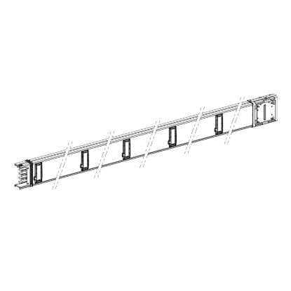 Picture of Horizontal distribution length, Canalis KSA100, aluminium, 100A, fixed length 5m, 10 outlets, 3L+N+PE, white RAL9001