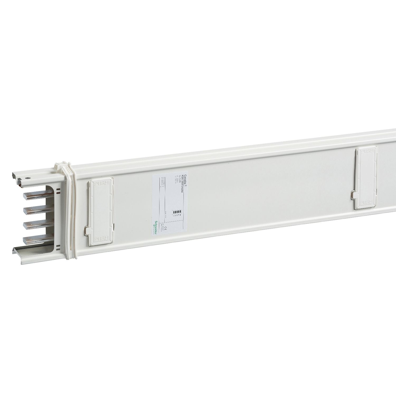 Picture of Vertical distribution length, Canalis KSA100, aluminium, 100A, fixed length 2.5m, 4 outlets, 3L+N+PE, white RAL9001