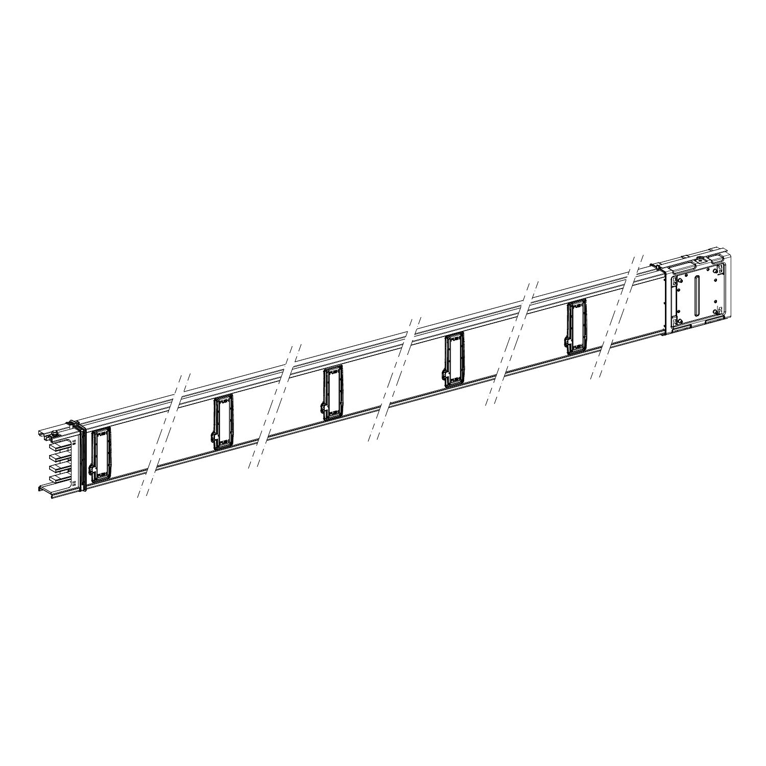 Picture of Horizontal distribution length, Canalis KSA160, aluminium, 160A, fixed length 5m, 10 outlets, 3L+N+PE, white RAL9001