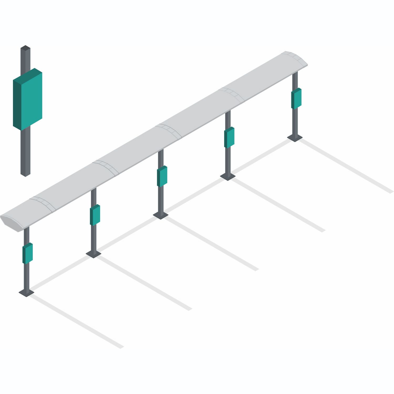 Picture of Horizontal distribution length, Canalis KSA250, aluminium, 100/160/250A, fixed length 2m, 8 outlets, 3L+N+PE, RAL9001
