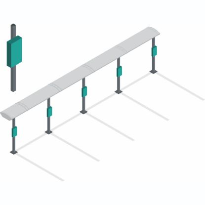 Picture of Horizontal distribution length, Canalis KSA250, aluminium, 100/160/250A, fixed length 2m, 8 outlets, 3L+N+PE, RAL9001