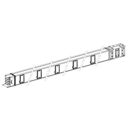 Picture of Horizontal distribution length, Canalis KSA1000, aluminium, 1000A, fixed length 5m, 10 outlets, 3L+N+PE, white RAL9001