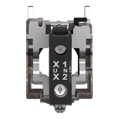 Picture of Light block with body fixing collar, Harmony XB4, metal, red, integral LED, 12V AC DC