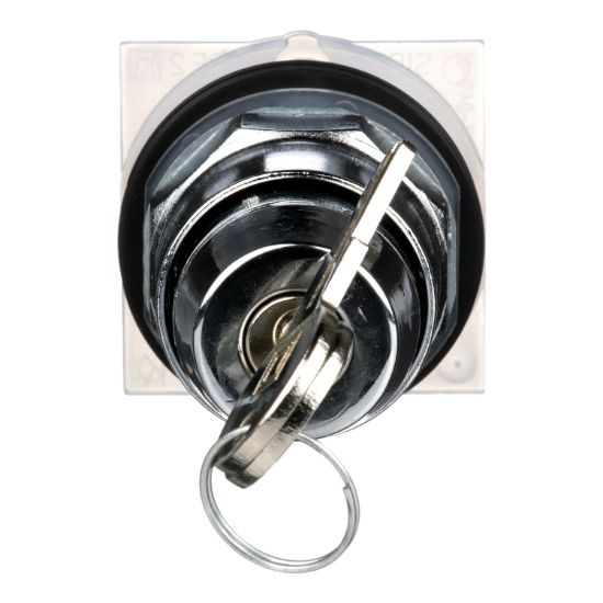 Picture of Head for key selector switch, Harmony 9001K, metal, key switch, key active left, 30mm, key E10, 2 positions, Cam E, stay put