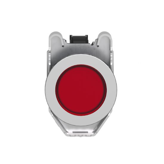 Picture of Pilot light, Harmony XB4,metal, red flush mounted, 30mm, universal LED, plain lens, 24V AC DC