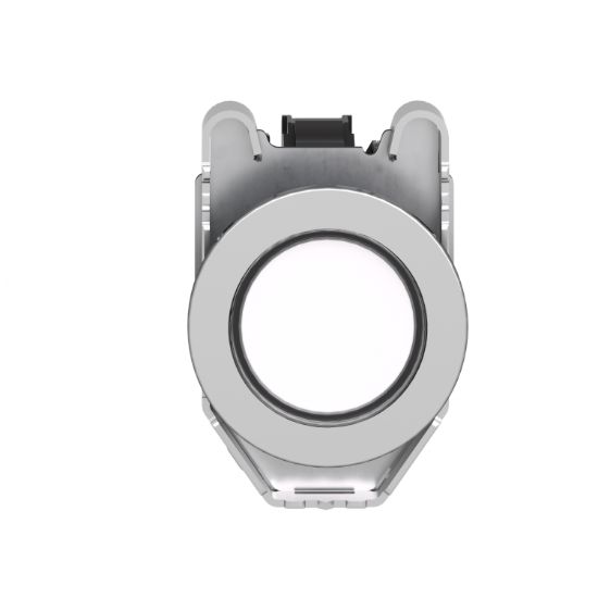 Picture of Pilot light, Harmony XB4,metal, white flush mounted, 30mm, universal LED, plain lens, 110...120V AC