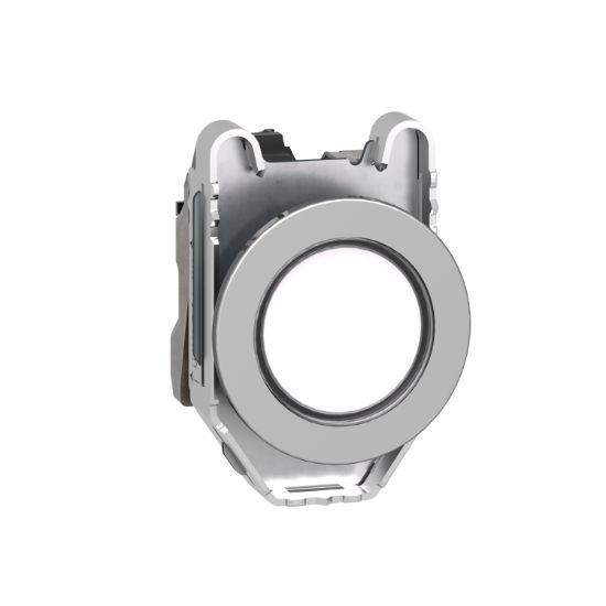 Picture of Pilot light, Harmony XB4,metal, white flush mounted, 30mm, universal LED, plain lens, 230...240V AC