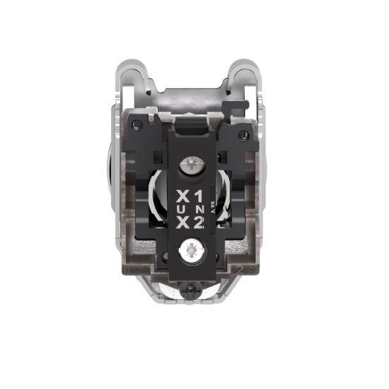 Picture of Pilot light, Harmony XB4,metal, white flush mounted, 30mm, universal LED, plain lens, 230...240V AC