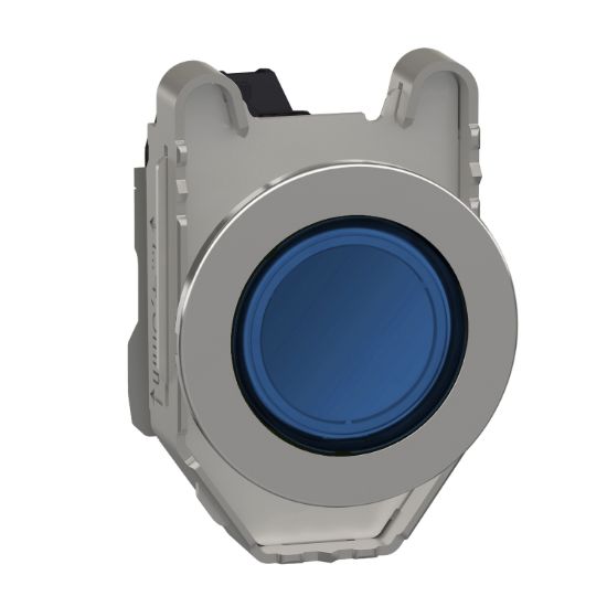 Picture of Pilot light, Harmony XB4,metal, blue flush mounted, 30mm, universal LED, plain lens, 230...240V AC