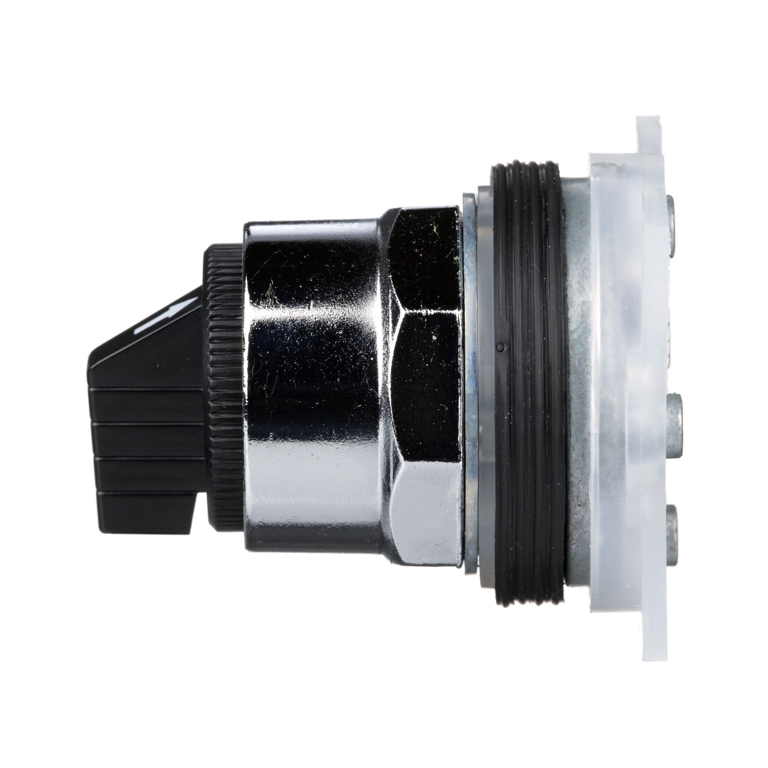 Picture of Head for selector switch, Harmony 9001K, metal, standard handle, black, 30mm, 3 positions, stay put, Cam F