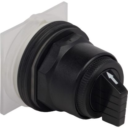 Picture of Selector switch head, Harmony 9001SK, plastic, standard handle, black, 30mm, 3 positions, spring return right to center