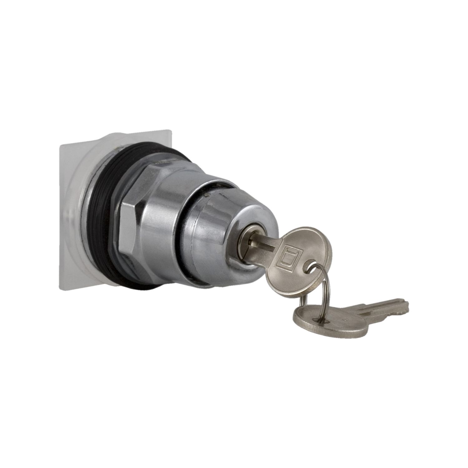 Picture of Key selector switch head, Harmony 9001K, metal, key switch, 30mm, key E10, 2 positions, spring return left to right