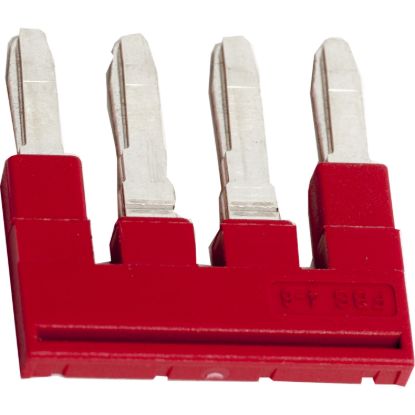 Picture of Plug-in bridge, Linergy TR, 4 pole, for 4mmÂ² terminal blocks, red, 4 way, 6.2mm pitch, set of 50