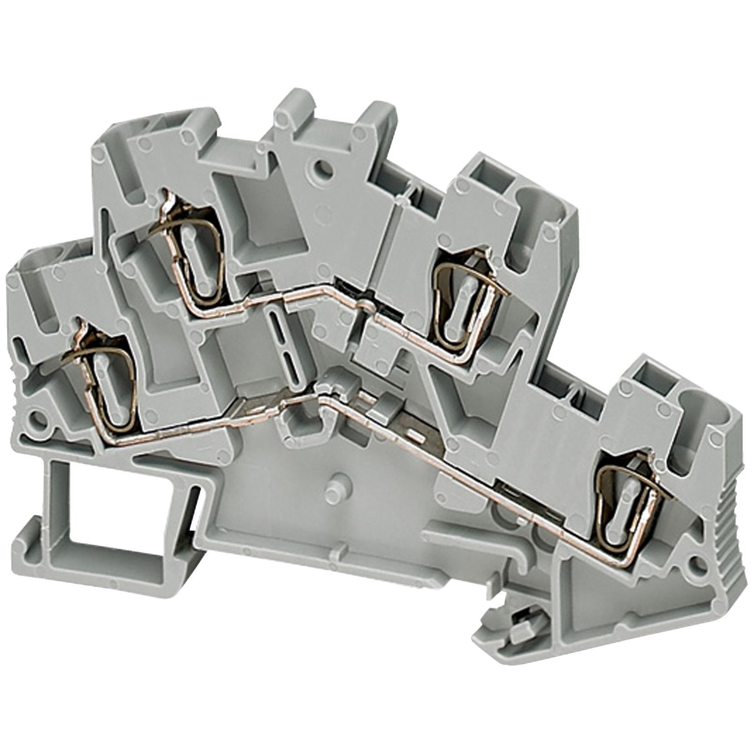 Picture of Terminal block, Linergy TR, spring type, feed through, 2 level, 4 points, 2.5mm², grey, set of 50