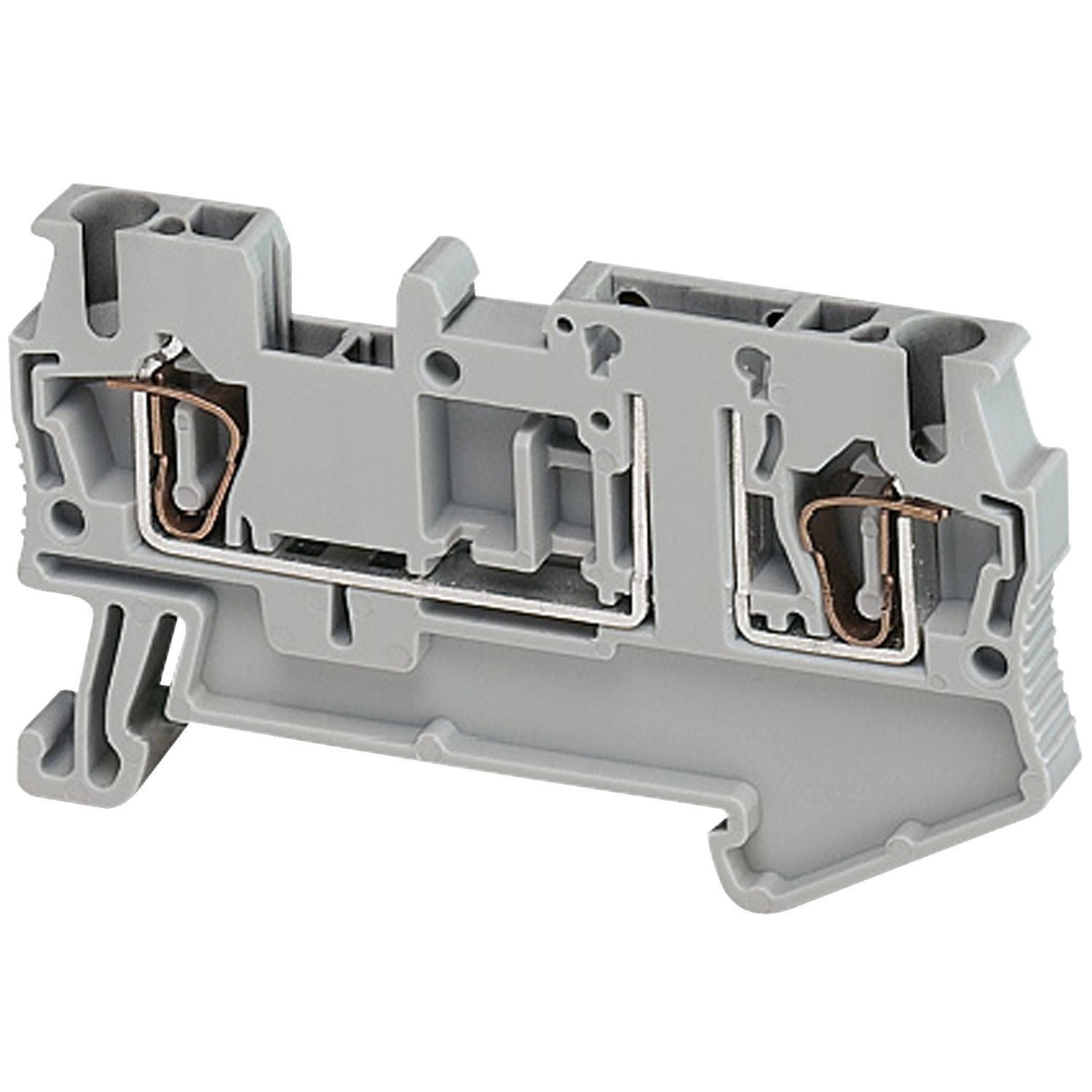 Picture of Terminal block, spring type, Linergy TR, Removable carrier disconnect, 2 points, 4mm², grey