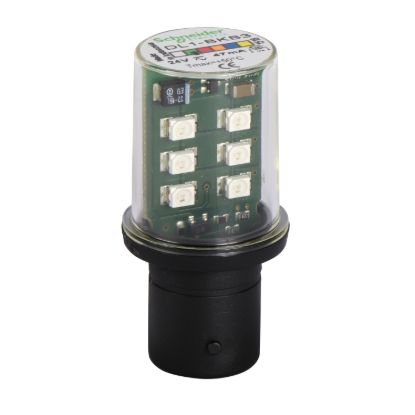 Picture of LED bulb, Harmony XVB, BA15d, green, flashing signaling type, 24V AC/DC