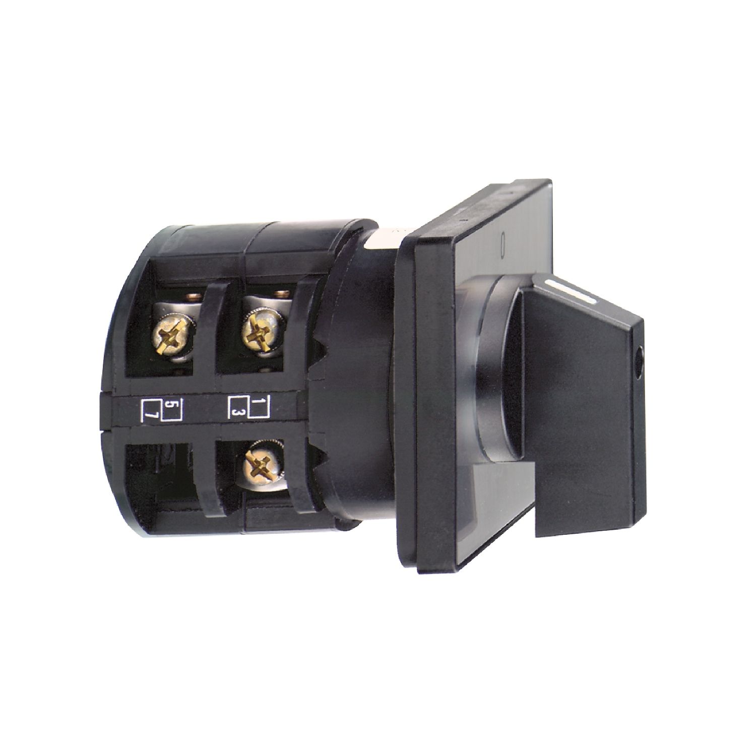 Picture of Cam changeover switch, Harmony K, front mounting, plastic, 1 poles, position 0, 60 degree, 150A, 88x88mm, marked 1/0/2