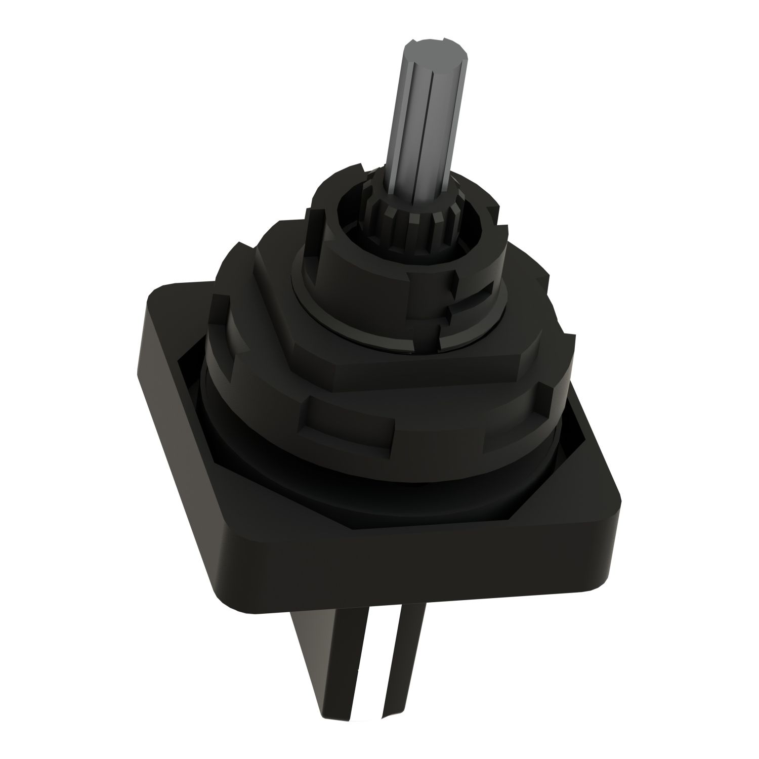 Picture of Cam switch operating head, Harmony K1, K2, 22mm, plastic, 45x45mm plate, mat black legend, black handle