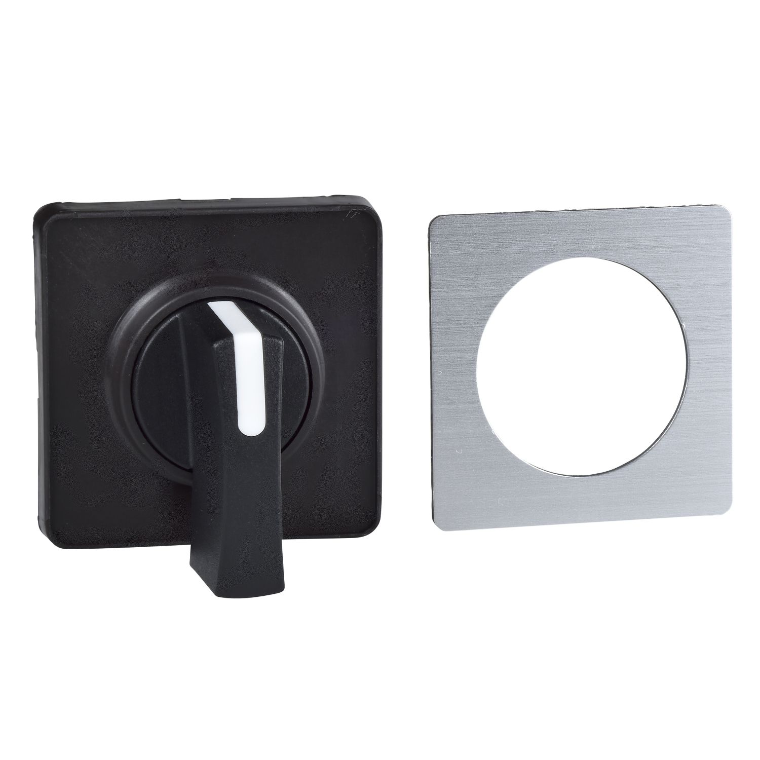 Picture of Cam switch operating head, Harmony K1, K2, 22mm, plastic, 45x45mm plate, metallic legend, black handle
